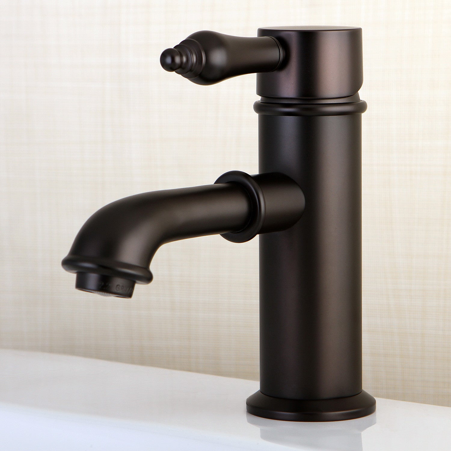 Kingston Tulare KS7415AL - Paris One-Handle 1-Hole Bathroom Faucet with Deck Plate and Brass Pop-Up Drain, Oil Rubbed Bronze — thumbnail 2